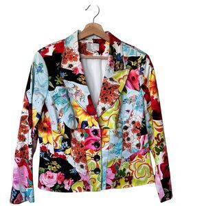 VTG Alberto Makali 14 Y2K Art to Wear Bright Colorful Jacket Made In USA